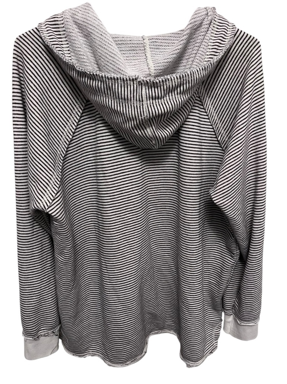 Women's Blue 84 Cream/Gray Oregon Ducks Striped Raglan Pullover Hoodie - Picture 3 of 7
